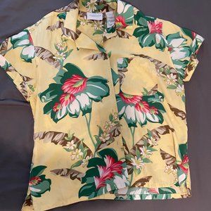 Yellow Floral Ladies Shirt
